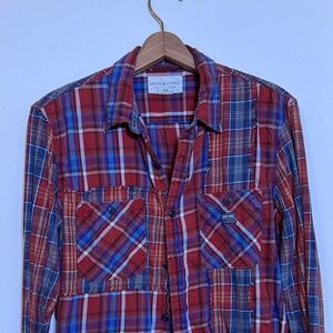 Denim & Supply Ralph Lauren Red and Blue Plaid Women's Shirt